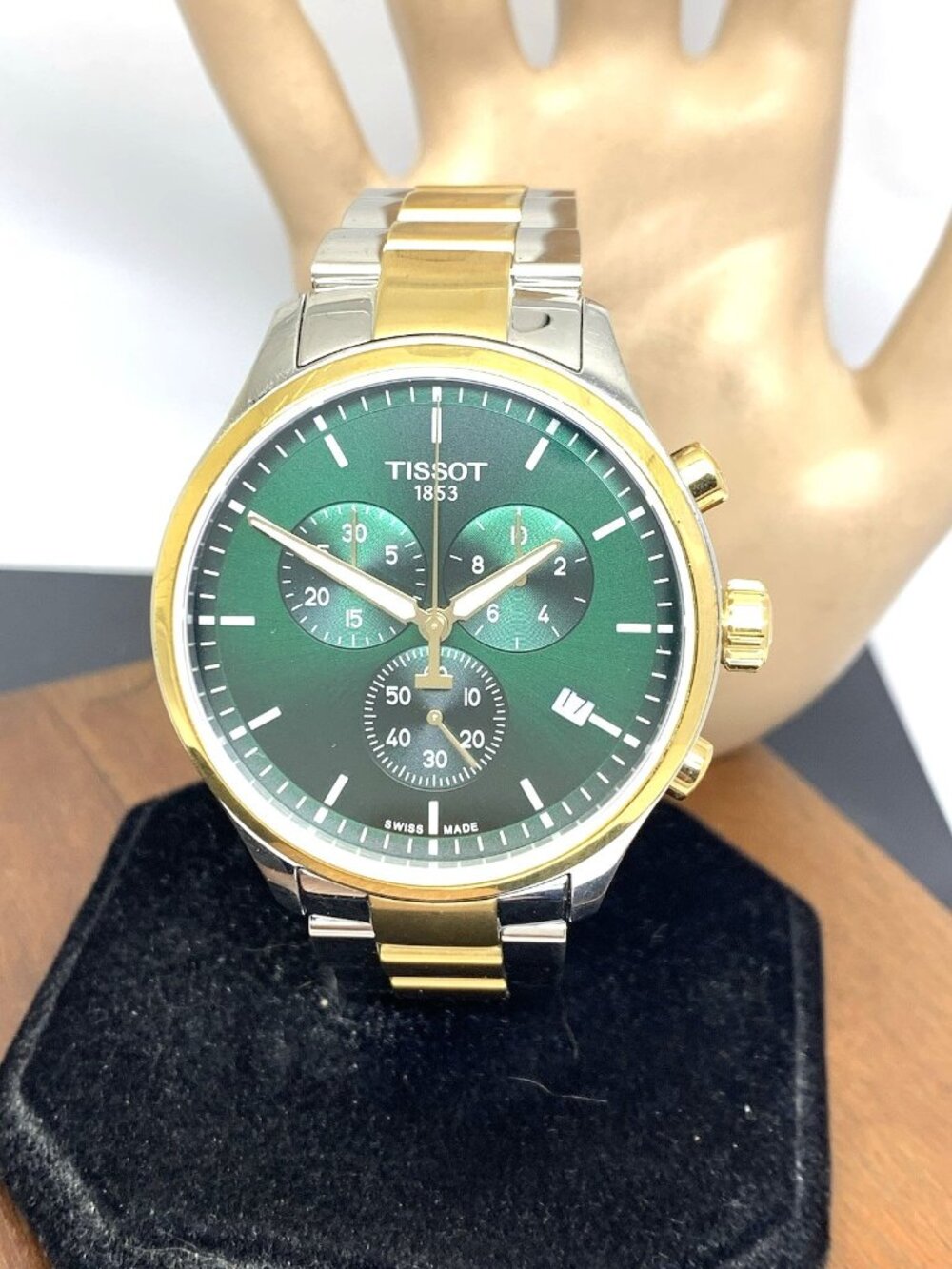 Tissot Men’s Watch Swiss Quartz Chronograph Green Dial Two Tone T1166172209100